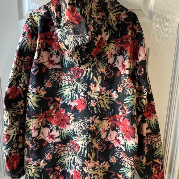 Paisley & Gray Men's Slim Fit "Dark Tropic" Floral Windbreaker Jacket Size XL - Picture 2 of 10